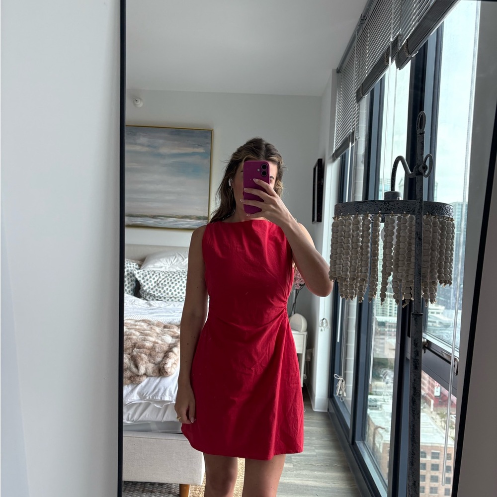 Women's Red Sleeveless Sheath Dress